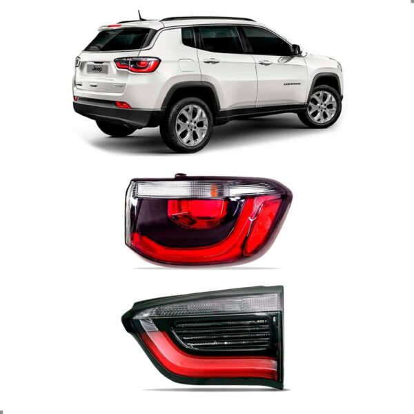 Par Sinaleira P/ Jeep Compass 17 A 21 Canto E Tampa Direito Direito/passageiro Vermelho