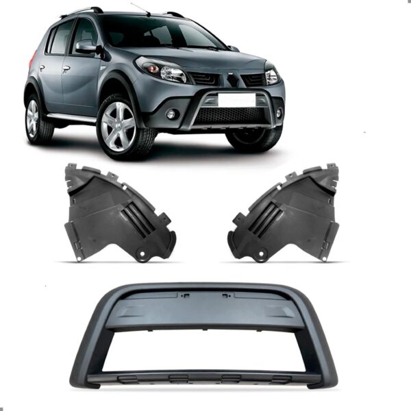 Kit Para Stepway 2008 A 2014  Par Defletor E Moldura Central