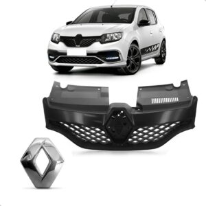 Kit Grade Sandero Rs Sport Colméia 2015 A 2019 Com Emblema Preto