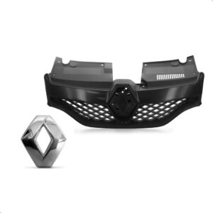 Kit Grade Sandero Rs Sport Colméia 2015 A 2019 Com Emblema Preto