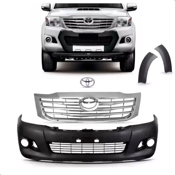 Kit Envolvente Para Hilux Pickup 2012 A 2015 Com Grades Preto