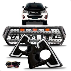 Kit Grade Para Hilux 2018 A 2020 Com Par De Molduras Sport Preto