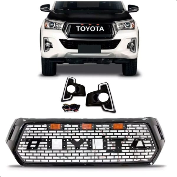 Kit Grades Para Hilux 2018 A 2020 Modelo Sport Com Led Brilhante