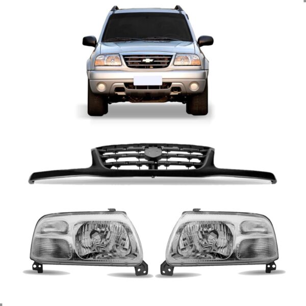 Kit Faróis Para Hilux Sw4 2016 A 2020 Com Grades Milha Ambos Lados