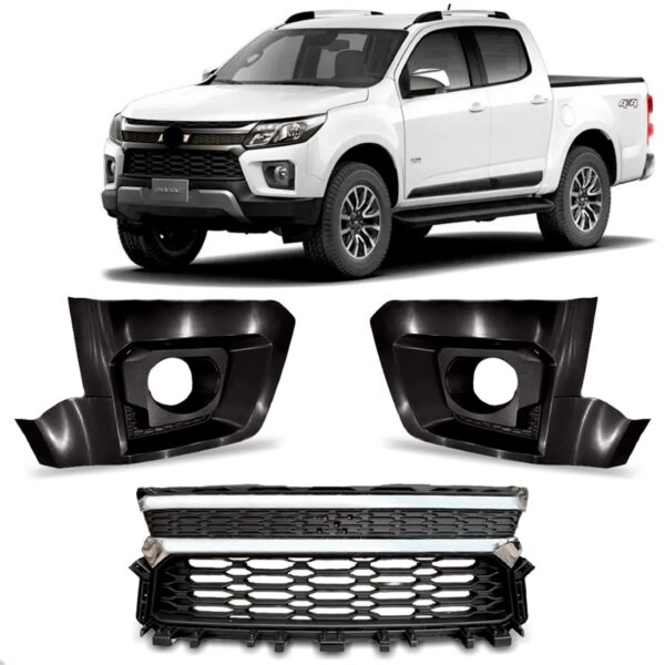 Kit Grades Parachoque S10 2021 A 2024 Trailblazer S/ Emblema Preto