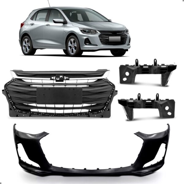 Kit Envolvente E Grade Onix 2020 A 2024 Com Guias Novo Preto