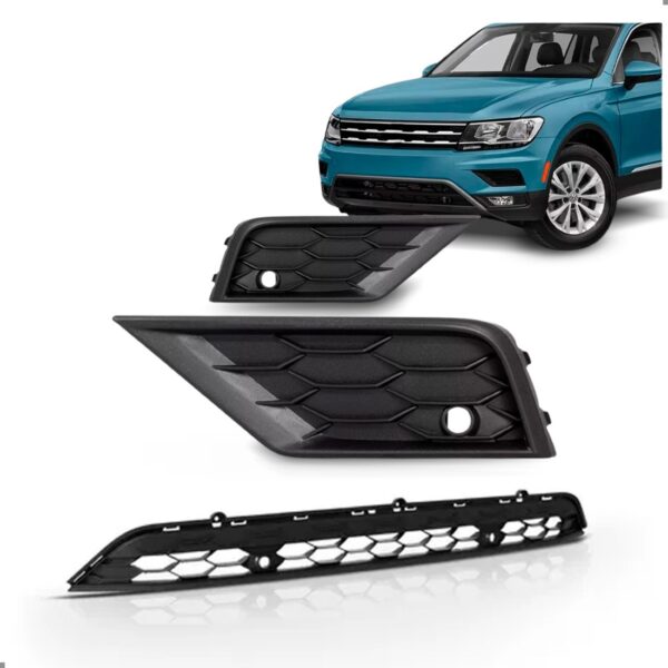 Kit Jogo Grade Para Tiguan 2018 19 20 2021 Central E Lateral Preto