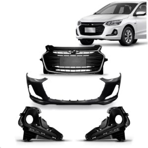 Kit Parachoque Dianteiro Onix Hatch Plus 2020 A 2025 Novo Preto