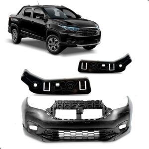 Kit Envolvente Para Fiat Strada 2020 21 22 2023 2024 C/guias Preto