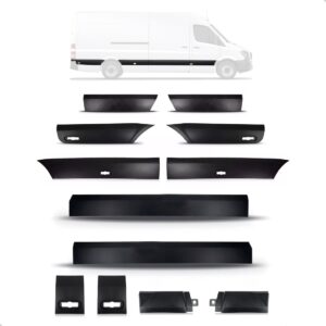 Kit Frisos Lateral Sprinter 2012 A 2018 Cabine Longa 12 Peça Preto