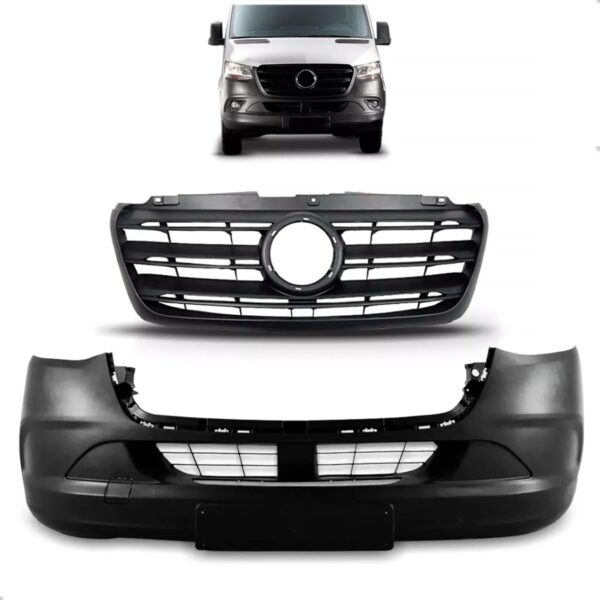 Kit Envolvente Sprinter 2020 A 2025 Com Grade Sem Furo Preto