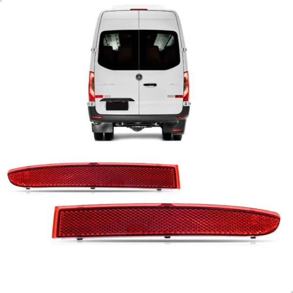 Par Refletor Sprinter 2020 2021 2022 2023 2024 Vermelho