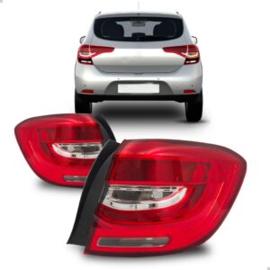 Par Sinaleira Traseira Sandero 2020 A 2024 Canto C/ Led Vermelho