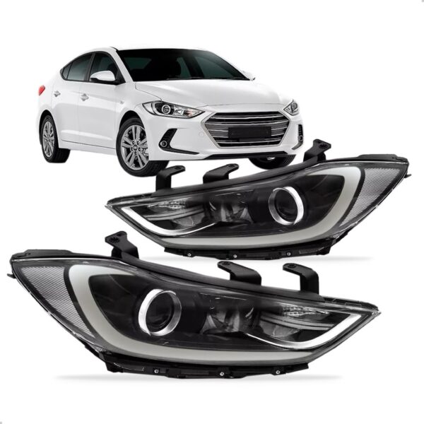 Par Farol Eletrico Elantra 2017 2018 Sem Led Com Projetor Direito