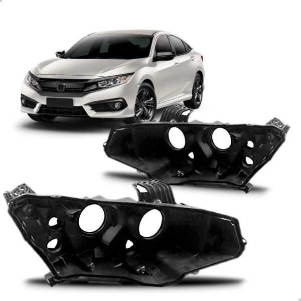 Par Carcaça Farol Civic 2017 18 19 20 2021 Com Regulador