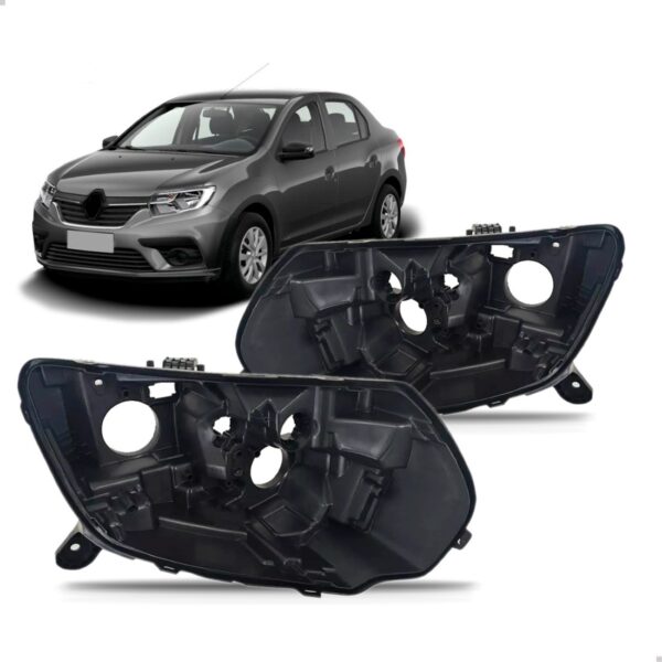 Par Carcaça Farol Dianteiro Logan 2020 2021 2022 2023