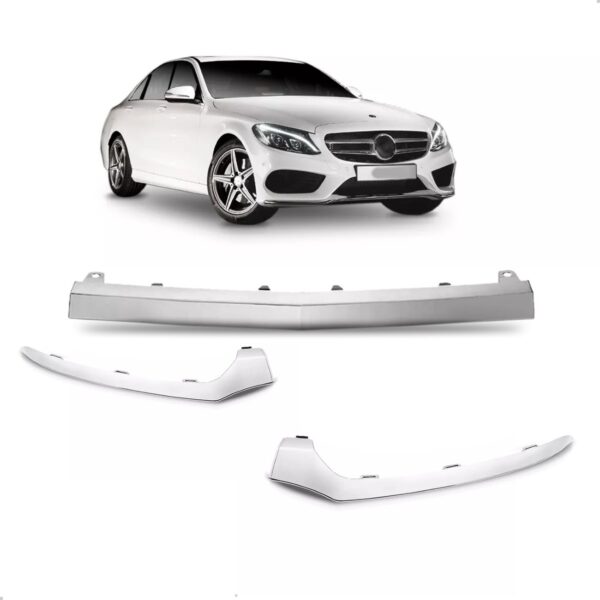 Kit Friso Para Mercedes C180 2015 A 2018 Cromado 3 Peças