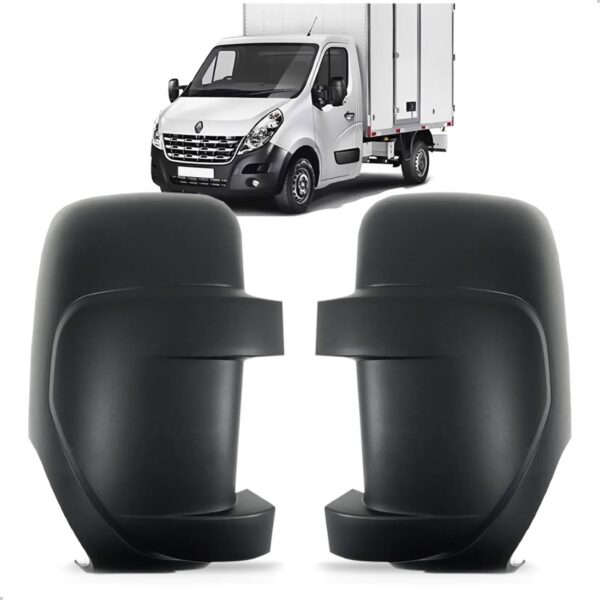 Par Capa Retrovisor Master 2013 A 2025 Preta Braço Longo