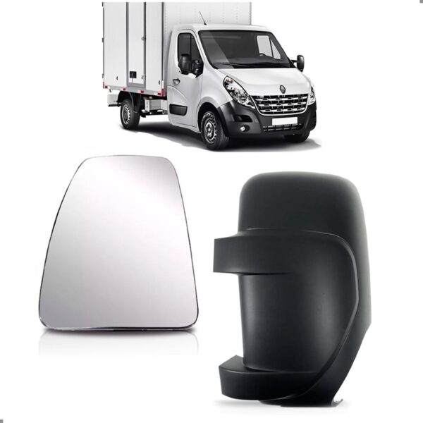 Kit Capa Retrovisor Master 2013 A 2025 Braço Longo + Lente