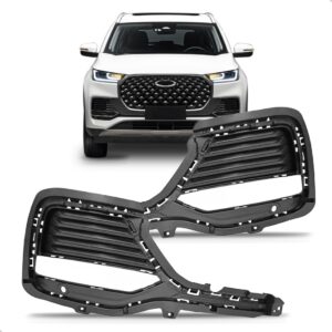 Par Tela Frontal Moldura Milha Tiggo 8 Pro 23 A 24 Com Furo Preto