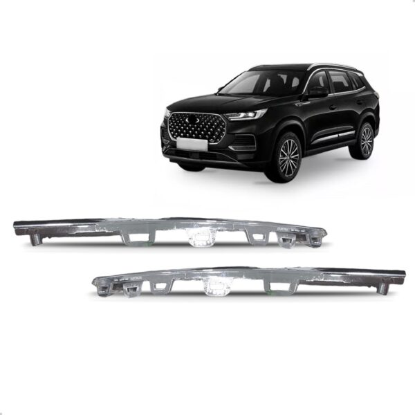 Par Moldura Parachoque Dianteiro Tiggo 8 Pro 2023 A 2024 Cromado