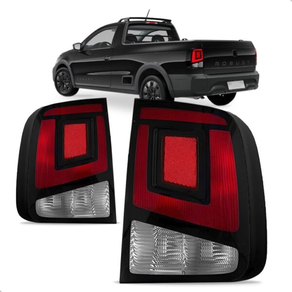 Par Sinaleira Traseira Saveiro 2023 2024 2025 Vermelho