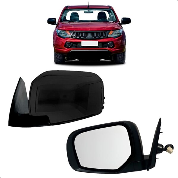Par Retrovisor Triton 2017 18 19 2020 Eletrico 3 Fios Preto