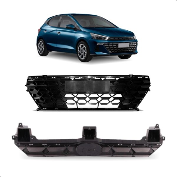 Kit Grade Para Hb20 2023 2024 2025 2026 Superior E Inferior Preto