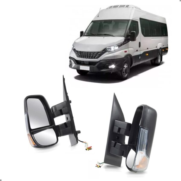 Par Retrovisor Iveco 2020 A 2024 Com Pisca Braço Curto