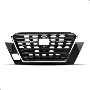 Grade P/ Kicks 22 A 2024 Preta C/ Moldura Cromada Milhas Led Preto