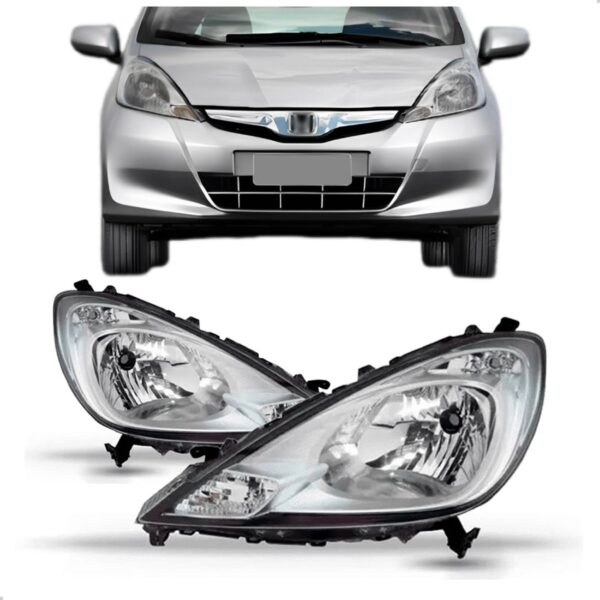 Par Farol Para Honda Fit 2013 A 2014 Cromado Ambos Lados