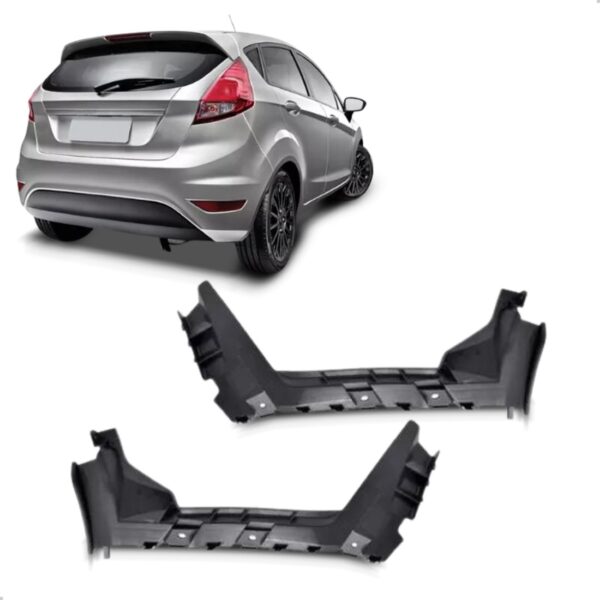 Par Guia Parachoque Traseiro Fiesta 2013 A 2019 New Hatch