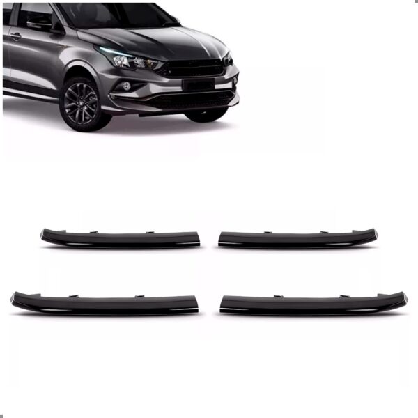 Jogo Kit 04 Frisos Para Fiat Cronos 2023 A 25 Pto Brilhante - Black Piano