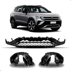 Kit Spoiler Para Taos 2021 A 2024 C/ Par Parabarro Preto