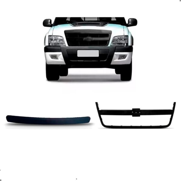 Par Friso Grade Para S10 2009 10 2011 Superior E Inferior Preto