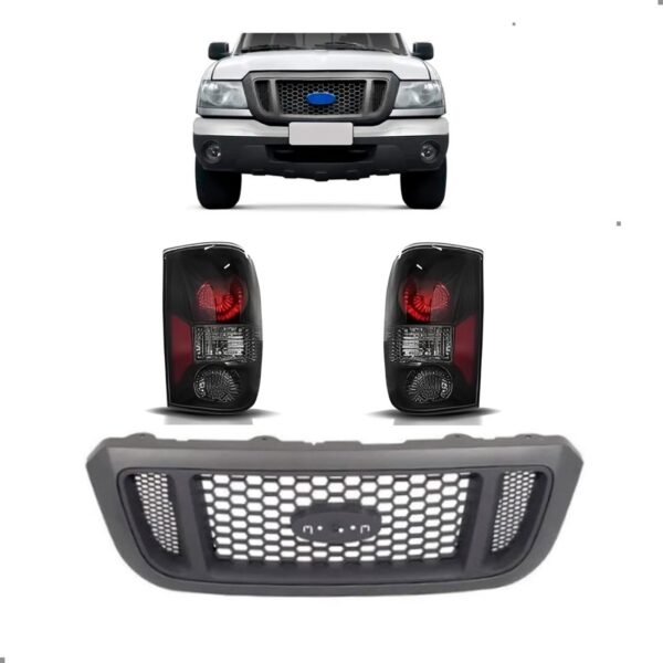 Kit Para Ford Ranger Pickup 2005 2009 Grade Cinza Laterna Ambos Lados Cinza-escuro