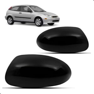 Par Capa Retrovisor Focus 2000 A 2008 Preto Brilhante