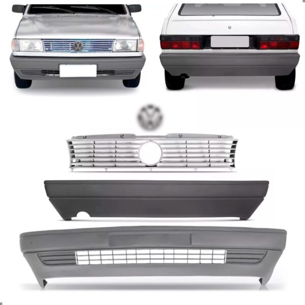 Par Envolvente Gol 91 A 95 Cinza Claro Com Grade E Emblema Preto