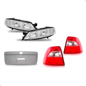Kit Para Vectra 2000 A 2004 Farois Lanternas E Apliques Vermelho