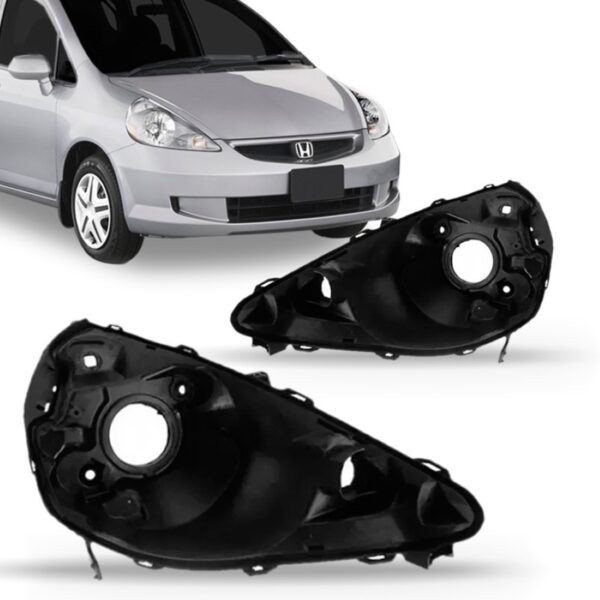 Par Carcaça Farol Honda Fit  2003 2004 2005 2006 2007 2008.