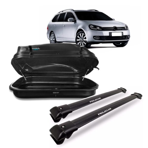 Kit Travessas Jetta Variant S/ Teto Com Baú Maleiro 510 L Preto