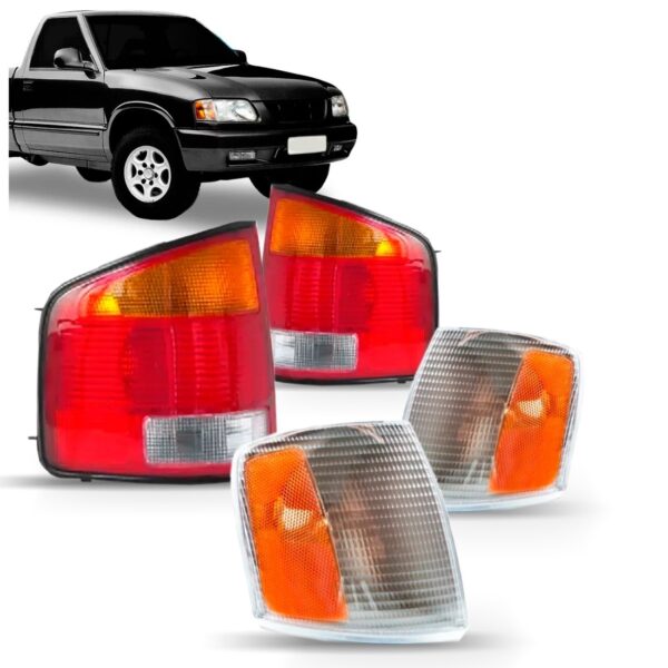 Kit  Par Pisca Dianteiro + Lanterna Traseira S10 1996 A 2000 Ambos Lados
