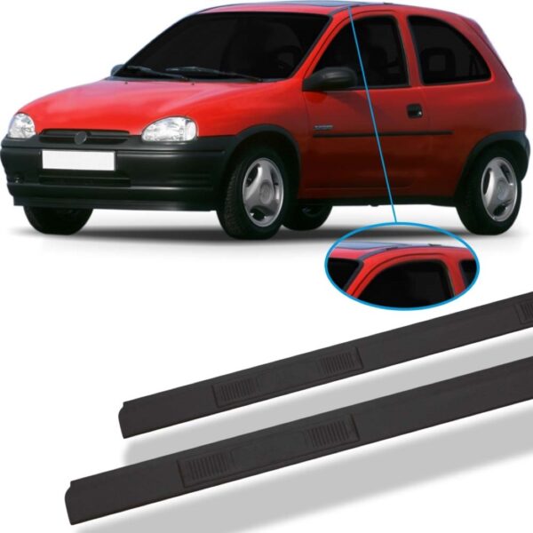 Par Borracha Friso De Teto Corsa Celta  2p Encaixe Para Rack Preto