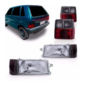 Kit Farol Uno + Sinaleira Fume + Lente Fumê 1991 À 2003