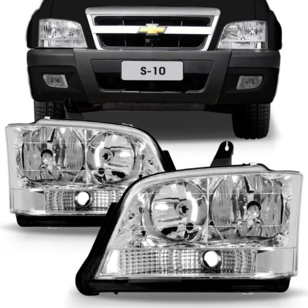 Par Farol S10 Blazer 2001 2002 2003 04 05 06 A 2011 Cristal Direito E Esquerdo