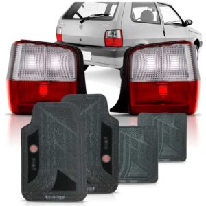 Par Sinaleira Uno Fire 2004 A 2010 Bicolor + Jogo Tapete Pvc Grafite