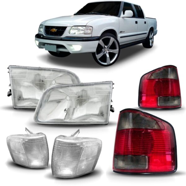 Kit S10 96 97 98 99 00 Farol + Pisca Cristal + Lanterna Fume