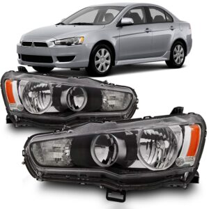 Par Farol Mitsubishi Lancer 2011 A 2015 Másc Negra Foco Dupl