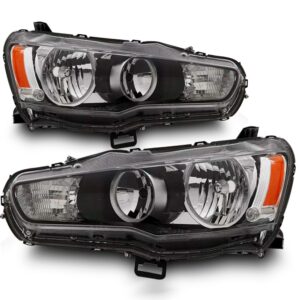 Par Farol Mitsubishi Lancer 2011 A 2015 Másc Negra Foco Dupl