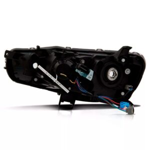 Par Farol Mitsubishi Lancer 2011 A 2015 Másc Negra Foco Dupl